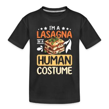 I'm a Lasagna in a human costume - Kids' Premium Organic T-Shirt - black - Front