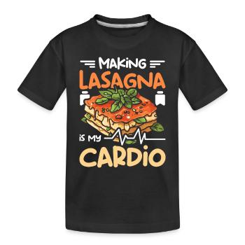 Making Lasagna is my cardio - Kids' Premium Organic T-Shirt - black - Front