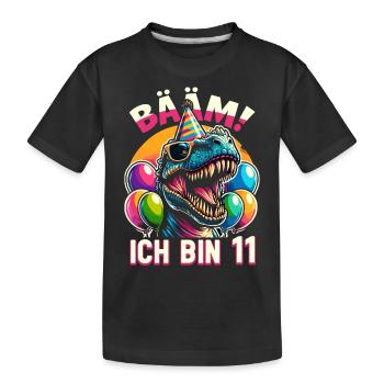 11 Jahre Geschenk Geburtstag Junge Mädchen - Kinder Premium Bio T-Shirt - Schwarz - Vorne