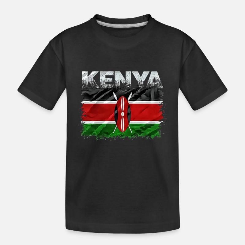 Kenia - Kinder Premium Bio T-Shirt - Schwarz
