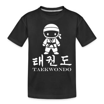 Taekwondo - Kinder Premium Bio T-Shirt - Schwarz - Vorne