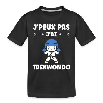 Taekwondo - Kinder Premium Bio T-Shirt - Schwarz - Vorne
