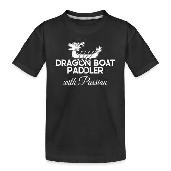 Pagayeur de bateau-dragon avec passion Paddler Drummer - T-shirt bio Premium Enfant - noir - Devant