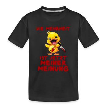 La majorité de mon avis Canard au couteau Halloween - T-shirt bio Premium Enfant - noir - Devant
