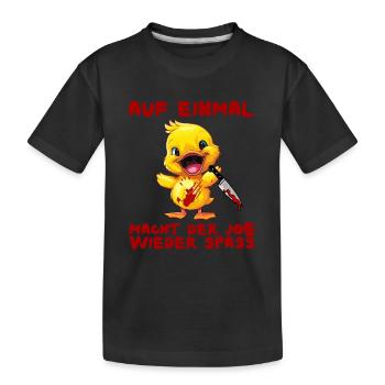 Job Again Fun - Canard avec couteau Halloween - T-shirt bio Premium Enfant - noir - Devant