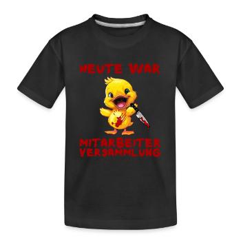 Réunion du personnel - Canard au couteau Halloween - T-shirt bio Premium Enfant - noir - Devant