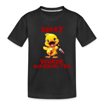 A été arrêté - Canard au couteau Halloween - T-shirt bio Premium Enfant - noir - Devant