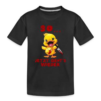 Alors maintenant, c’est reparti - Couteau de canard Halloween - T-shirt bio Premium Enfant - noir - Devant