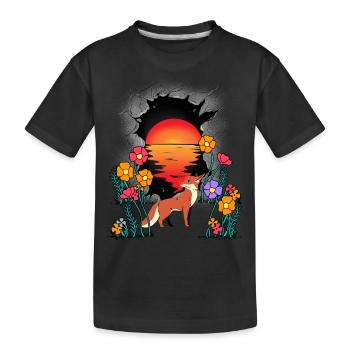 Natur Fuchs Füchse Märchen Märchenfigur Kinder - Kinder Premium Bio T-Shirt - Schwarz - Vorne