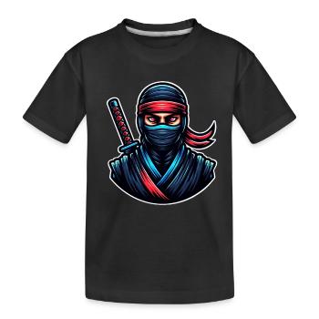 Ninja - Kinder Premium Bio T-Shirt - Schwarz - Vorne