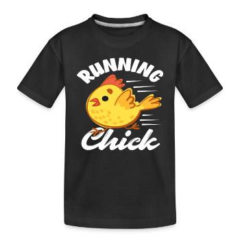 Drôle de poussin jaune qui court poussin - T-shirt bio Premium Enfant - noir - Devant