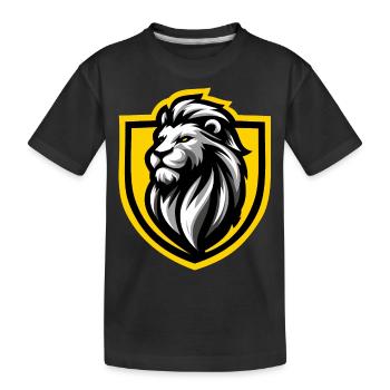 Bouclier du Lion - T-shirt bio Premium Enfant - noir - Devant