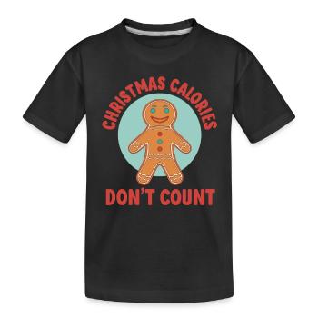 Les calories de Noël ne comptent pas - Bonhomme en pain d’épice - T-shirt bio Premium Enfant - noir - Devant