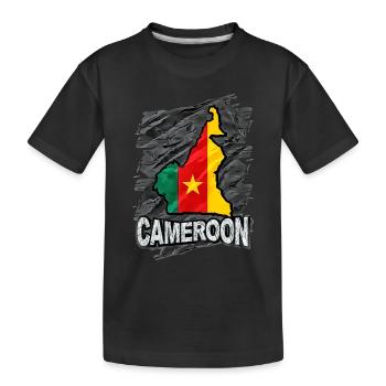 Kamerun - Kinder Premium Bio T-Shirt - Schwarz - Vorne