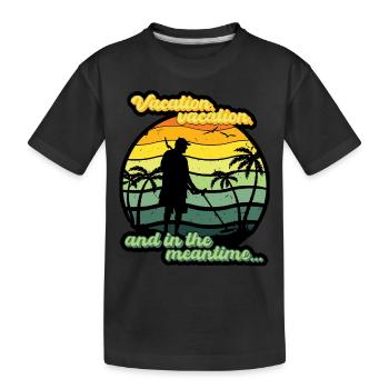 Des vacances, des vacances, et en attendant... - T-shirt bio Premium Enfant - noir - Devant