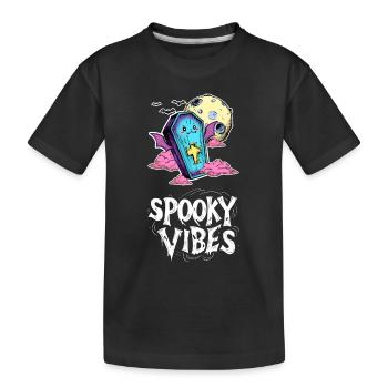 Fliegender Sarg mit Fledermausflügeln Design - Kinder Premium Bio T-Shirt - Schwarz - Vorne