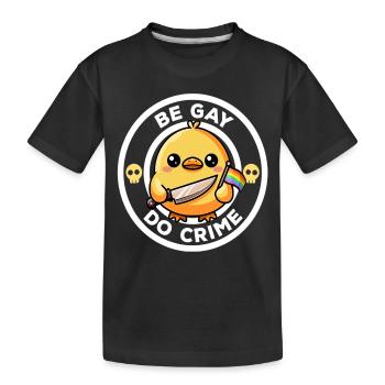 Be Gay Do Crime Raimbow Drapeau Lgbtq Canard Gay Pride - T-shirt bio Premium Enfant - noir - Devant