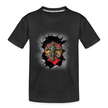 Croix, Croix, Crucifix, Halloween, Occulte, Spirituel - T-shirt bio Premium Enfant - noir - Devant