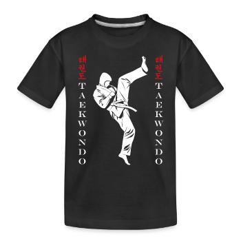 Taekwondo - Kinder Premium Bio T-Shirt - Schwarz - Vorne