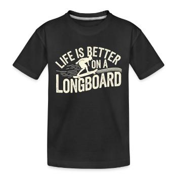 Skater Life: Downhill Longboarding Und Street - Kinder Premium Bio T-Shirt - Schwarz - Vorne