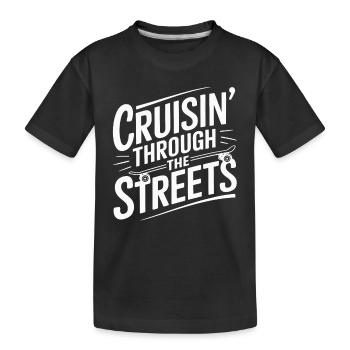 Skater Life: Downhill Longboarding Und Street - Kinder Premium Bio T-Shirt - Schwarz - Vorne