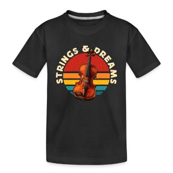 Fiddle Strings & Dreams Musical Instrument Lover - Kids' Premium Organic T-Shirt - black - Front