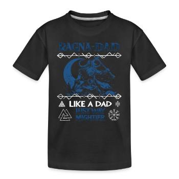 RAGNA-DAD Vikings sous la lune pour la fête des pères - T-shirt bio Premium Enfant - noir - Devant