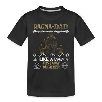 RAGNA-DAD Viking father with children for Father's Day - Kids' Premium Organic T-Shirt - black - Front