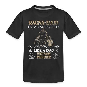 RAGNA-DAD Viking father with children for Father's Day - Kids' Premium Organic T-Shirt - black - Front