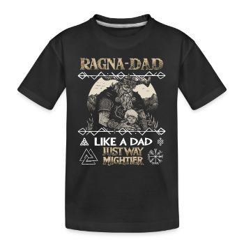 RAGNA-DAD Père viking avec enfant pour la fête des pères - T-shirt bio Premium Enfant - noir - Devant