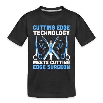 Une technologie de pointe rencontre un chirurgien de pointe - T-shirt bio Premium Enfant - noir - Devant