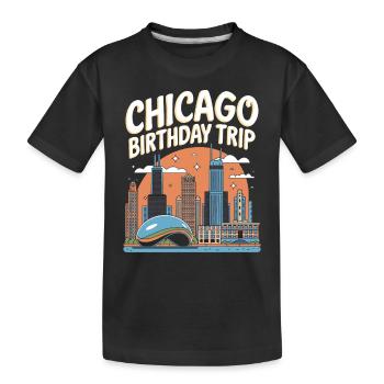 Horizon de voyage d’anniversaire à Chicago - T-shirt bio Premium Enfant - noir - Devant