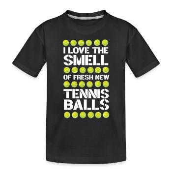 Funny Tennis Player Racket I Love - Kinder Premium Bio T-Shirt - Schwarz - Vorne