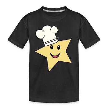 Stern Koch Köche Köchin Kochkunst kochen - Kinder Premium Bio T-Shirt - Schwarz - Vorne