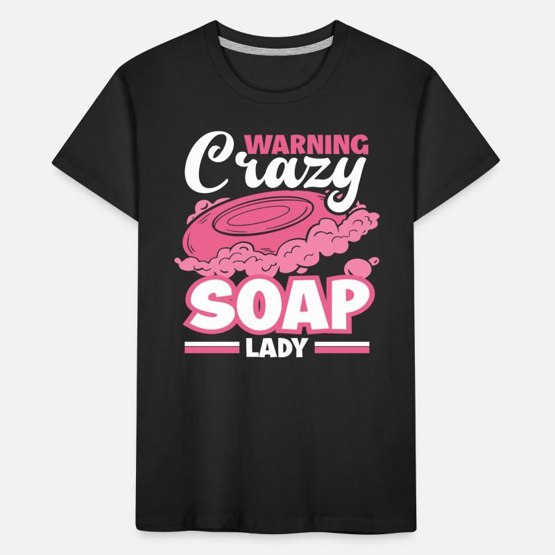 Beware Crazy Soap Maker Kids' Premium Organic T-Shirt