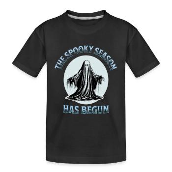 Die gruselige Jahreszeit hat begonnen - Kinder Premium Bio T-Shirt - Schwarz - Vorne