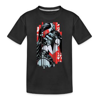 Woman Cyborg japan red - Kids' Premium Organic T-Shirt - black - Front