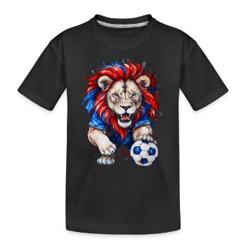 Lion Football Coloré Slovénie Slovénie Design Print - T-shirt bio Premium Enfant - noir - Devant