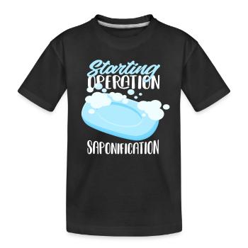Start Saponification Operation - Kids' Premium Organic T-Shirt - black - Front