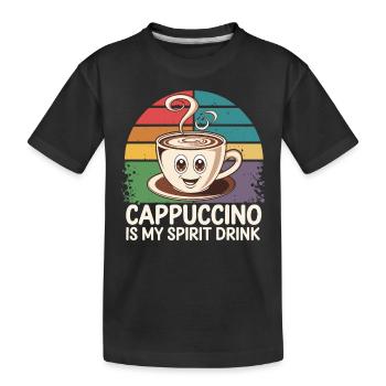 Le cappuccino est ma boisson spiritueuse - T-shirt bio Premium Enfant - noir - Devant