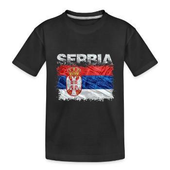 Serbien - Kinder Premium Bio T-Shirt - Schwarz - Vorne
