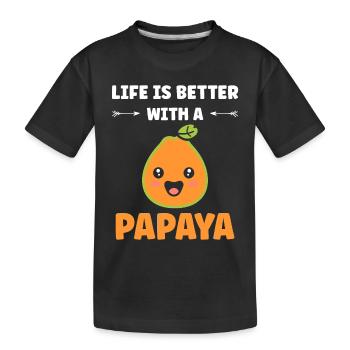 Papaya - Kinder Premium Bio T-Shirt - Schwarz - Vorne