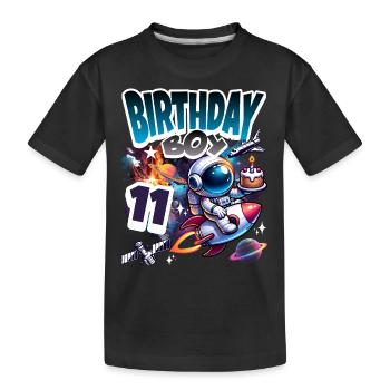 Astronaut 11th Birthday Space - Kids' Premium Organic T-Shirt - black - Front
