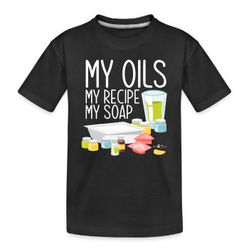 Mes huiles Ma recette Mon savon - T-shirt bio Premium Enfant - noir - Devant