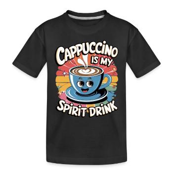 Le cappuccino est ma boisson spiritueuse rétro - T-shirt bio Premium Enfant - noir - Devant