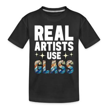 Stained Glass Artist Stained Glass Art - Kids' Premium Organic T-Shirt - black - Front