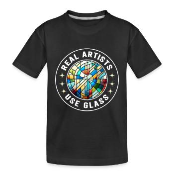 Stained Glass Artist Stained Glass Art - Kids' Premium Organic T-Shirt - black - Front