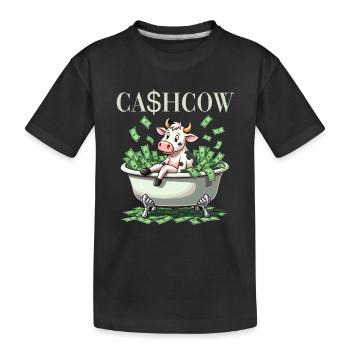 Cash Cow für einen Investor Anleger Sparer - Kinder Premium Bio T-Shirt - Schwarz - Vorne