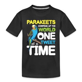 Parakeets Chirping Up The World One Tweet - Kinder Premium Bio T-Shirt - Schwarz - Vorne