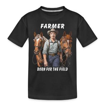 AGRICULTEUR NÉ POUR LE CHAMP - T-shirt bio Premium Enfant - noir - Devant